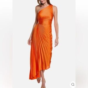 A.L.C. Vibrant Orange One Shoulder Dress